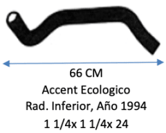 MANGUERA RADIADOR INFERIOR HYUNDAI ACCENT 1994