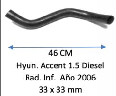 MANGUERA RADIADOR INFERIOR HYUNDAI ACCENT 2006 1.5 DIESEL