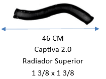 MANGUERA Radiador Superior 1 3/8 x 1 3/8