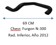 MANGUERA Chevr. Furgon N-300 Rad. Inferior, Año 2012