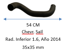 MANGUERA Chevr. Sail  Rad. Inferior 1.6, Año 2014 35x35 mm