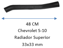 MANGUERA Chevrolet S-10 Radiador Superior 33x33 mm