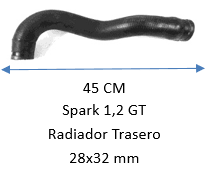 MANGUERA Spark 1,2 GT Radiador Trasero 28x32 mm