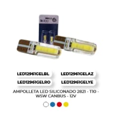AMPOLLETAS LED SILICONADO 2821 - T10 - W5W CANBUS 12V