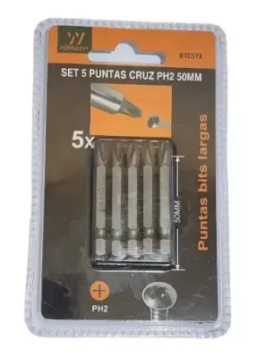 SET 5 PUNTAS CRUZ PH2 50MM1
