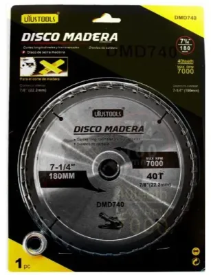 DISCO DE SIERRA P/MADERA 7 1/4 X 40 Z DMD7401