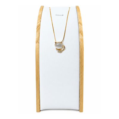 Collar Gato Blanco con Circones - Baño de Oro 18K1