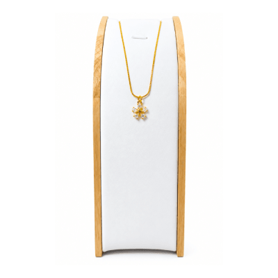 Collar Flor Piedra Blanca - Baño de Oro 18K1