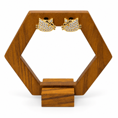 Aros Topo Hello Kitty - Baño de Oro 18K1