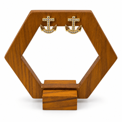 Aros Topo Ancla - Baño de Oro 18K1