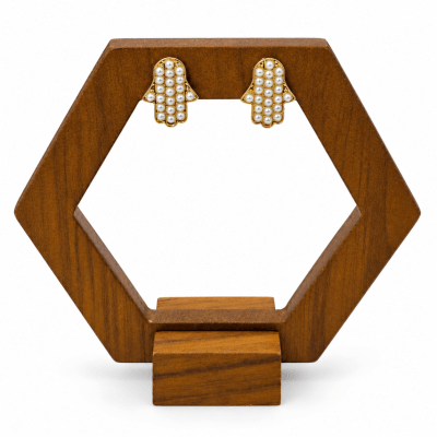 Aros Topo Mano de Fátima - Baño de Oro 18K1