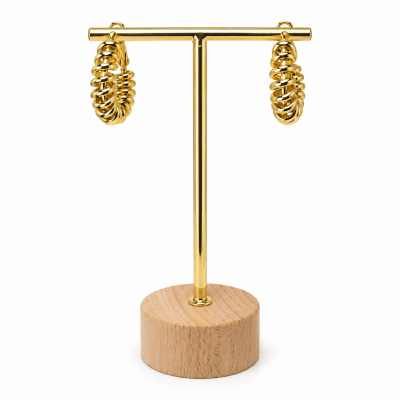 Aros Argolla Espiral - Baño de Oro 18K1