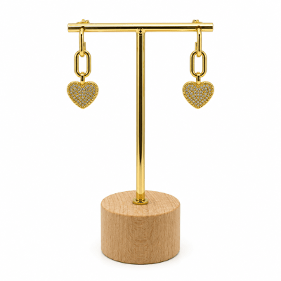 Aros Corazón Circones - Baño de Oro 18K1