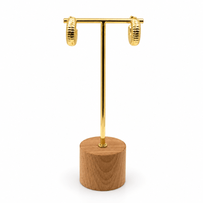 Aros Acanalados, Tipo C - Baño de Oro 18K1