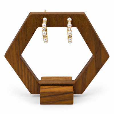 Aros Perlas, Tipo C - Baño de Oro 18K1