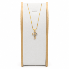 Collar Cruz Piedra - Baño de Oro 18K