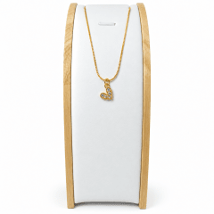 Collar Corazón Mini con Circones Blancos - Baño de Oro 18K
