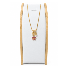Collar Flor Rosa - Baño de Oro 18K