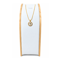 Collar Cruz Nacar, con Circones - Baño de Oro 18K