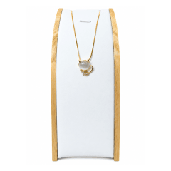 Collar Gato Blanco con Circones - Baño de Oro 18K