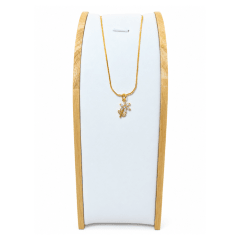 Collar Flor Cristal - Baño de Oro 18K