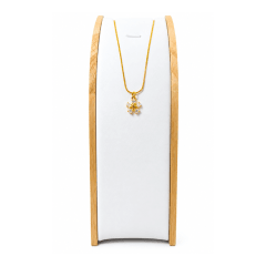 Collar Flor Piedra Blanca - Baño de Oro 18K