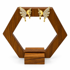 Aros Topo Mariposa - Baño de Oro 18K