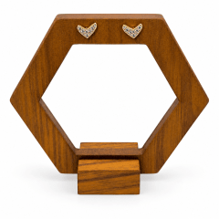 Aros Topo Mini Corazón con Circones - Baño de Oro 18K