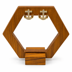 Aros Topo Ancla - Baño de Oro 18K