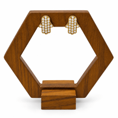 Aros Topo Mano de Fátima - Baño de Oro 18K