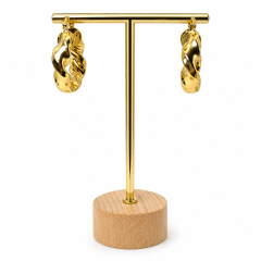 Aros Argolla Trenzada - Baño de Oro 18K