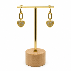 Aros Corazón Circones - Baño de Oro 18K