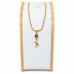 Collar Rosa - Baño de Oro 18K