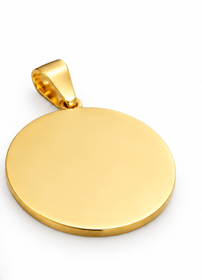 placa circular dorada talla g1