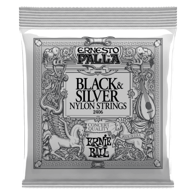 Cuerdas guitarra clásica Ernie Ball Ernesto Palla Black & Silver1