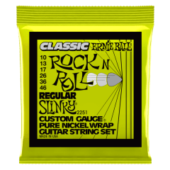Cuerdas guitarra eléctrica Ernie Ball Regular Slinky Classic Rock N Roll Pure Nickel 10-46