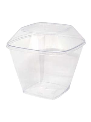 VASO ACRILICO 180 ML CUADRADO CON TAPA