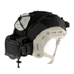 CUBRE CASCO NEGRO CON POUCH ENGOMADO