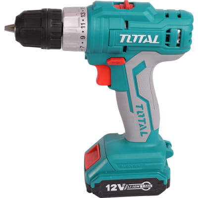 TALADRO ATORNILLADOR INALAMBRICO TOTAL 12V - 0.8 A 10MM + 2 BATERIAS (TDLI1222)