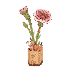 Flor de Madera Rowood Pink Carnation (Clavel Rosado) TW051 – Puzzle 3D