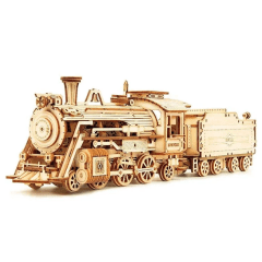Locomotora de Madera con Vagón para Armar – Rolife MC501 308 Piezas