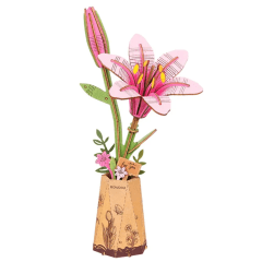 Flor de Madera Rowood Pink Lily (Lirio Rosado) TW071 – Puzzle 3D