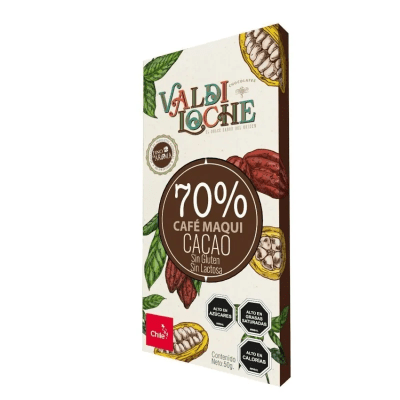 Valdiloche Chocolate 70% Sin Azucar Cereal Maqui