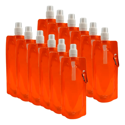 Pack 12 Unid Botella Flexible Naranja