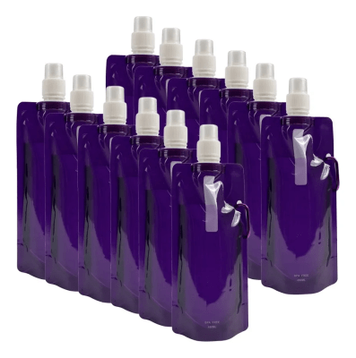 Pack 12 Unid Botella Flexible Morado
