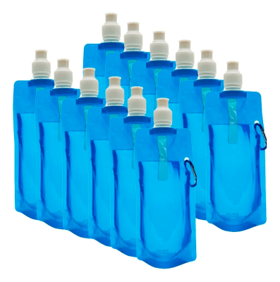 Pack 12 Unid Botella Flexible Azul