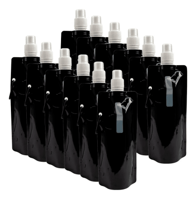 Pack 12 Unid Botella Flexible Negro