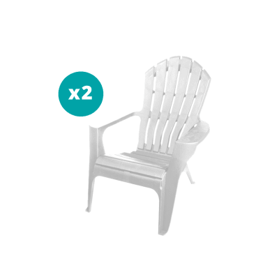 Pack 2 Sillas Modelo Adirondack Blancas