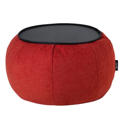 Mesa Pouf Modelo Ottoman London Roja Sin Relleno y Lavable