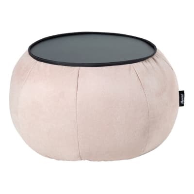 Mesa Pouf Modelo Ottoman London Beige Sin Relleno y Lavable